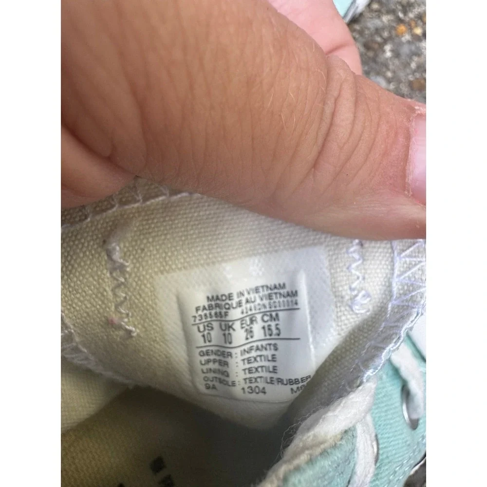 Converse Chuck Taylor All Star Low Top Aqua Blue Kids Shoes Size 10 Toddler